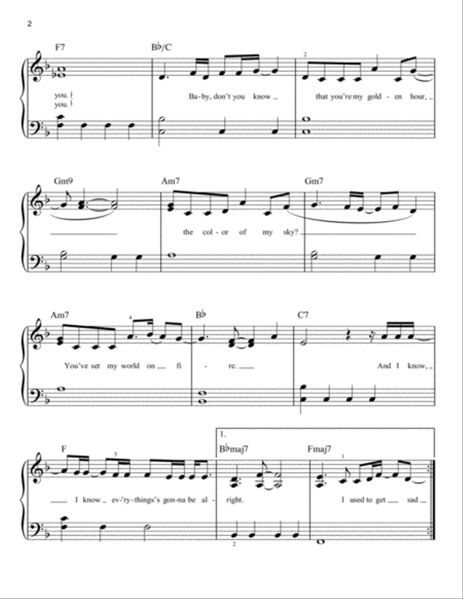 Golden Hour Easy Piano scores gallery preview page 2