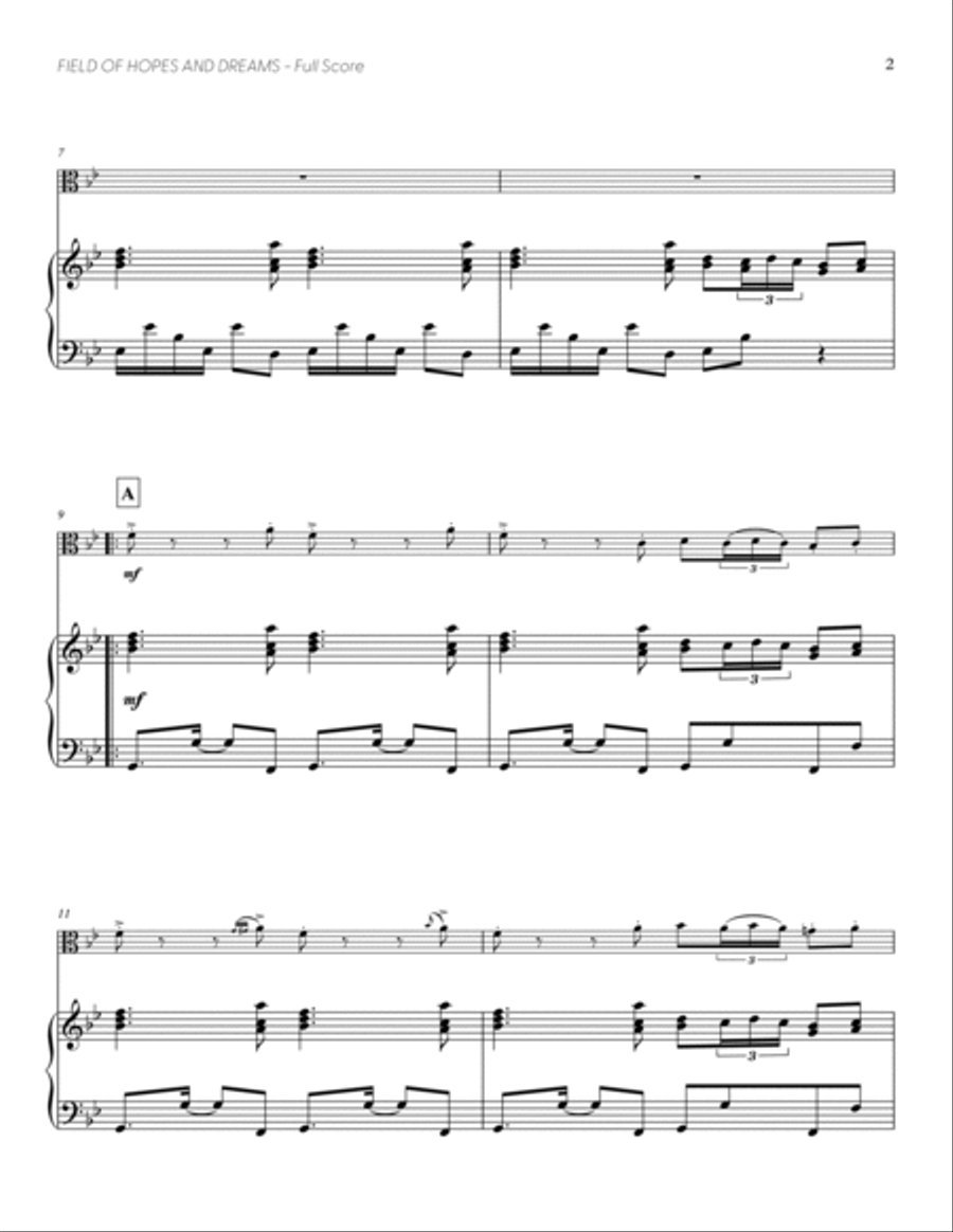 Field of Hopes and Dreams (from DELTARUNE) (for Solo Viola with Piano Accompaniment) Piano Accompaniment scores gallery preview page 3