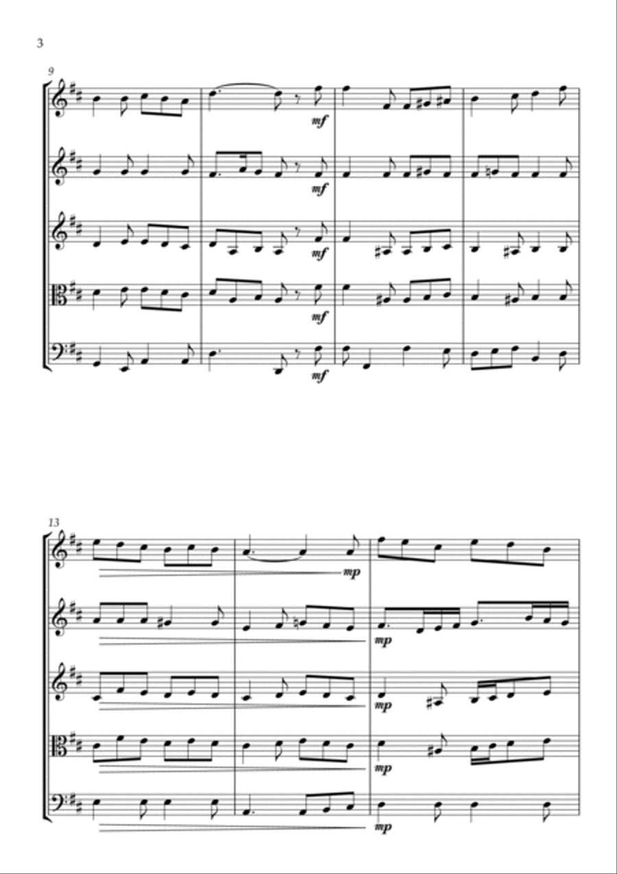 It Came Upon A Midnight Clear - Traditional and Jazz Arrangements for String Quartet String Quartet scores gallery preview page 4