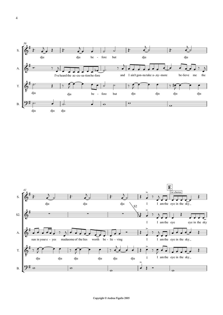 Eye In The Sky Eye In The Sky 4-Part scores gallery preview page 3