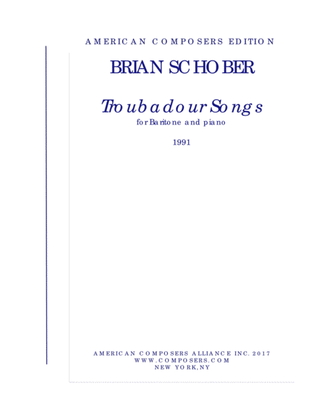Book cover for [Schober] Troubadour Songs