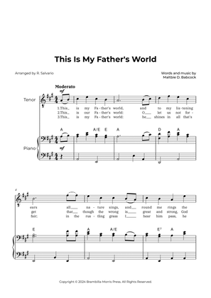 This Is My Father's World (Key of A Major)