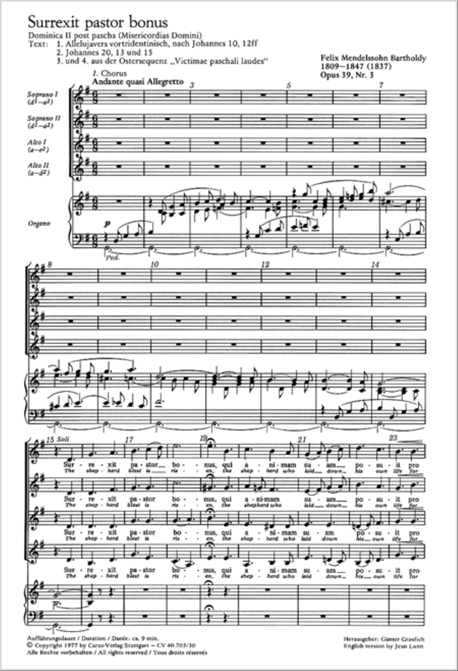 Surrexit pastor bonus (The shepherd blest is risen) SSAA scores gallery preview page 14