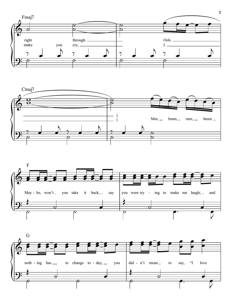 i love you Easy Piano scores gallery preview page 3