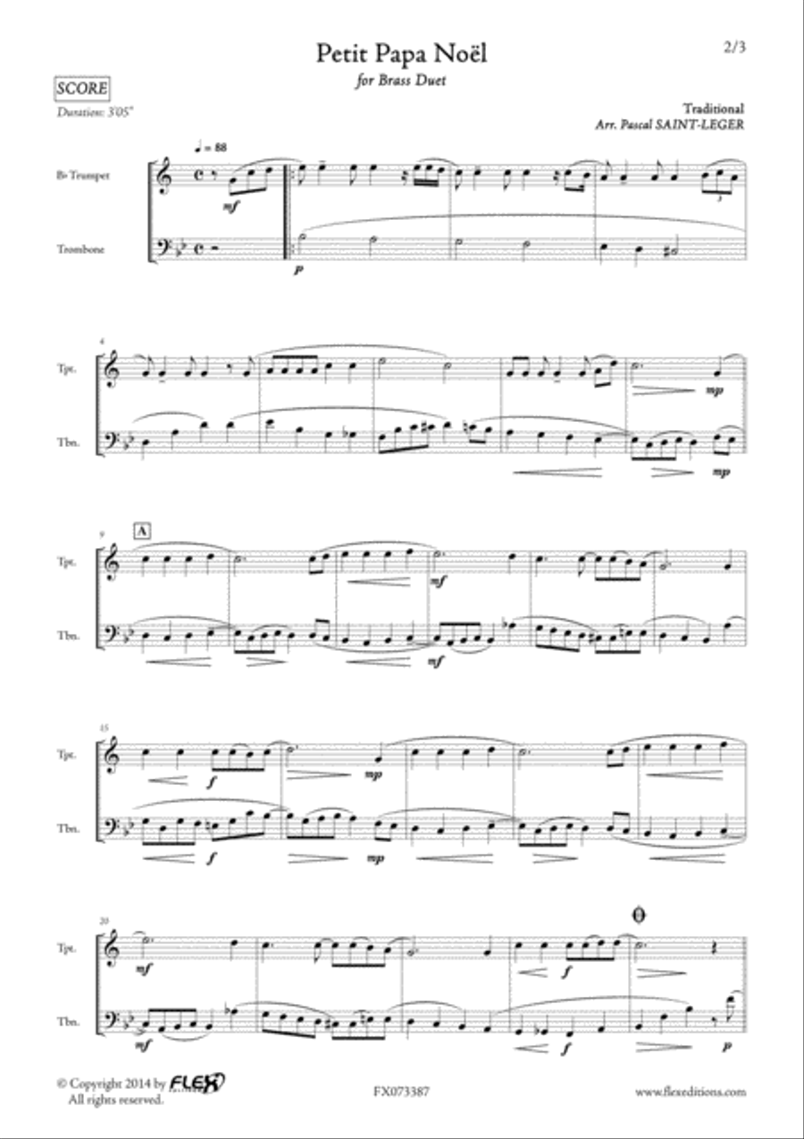 Petit Papa Noel Brass Duet scores gallery preview page 2