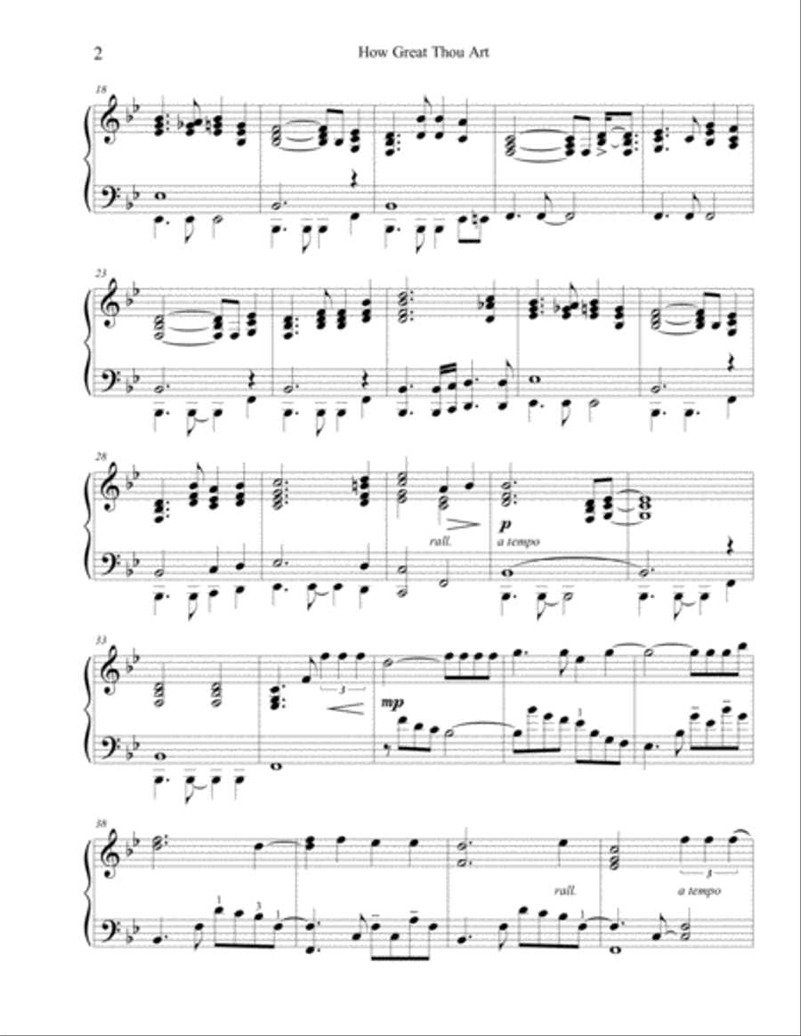 How Great Thou Art Piano Solo scores gallery preview page 2