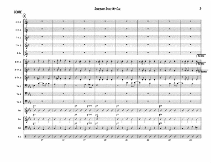 Somebody Stole My Gal - Score Jazz Ensemble scores gallery preview page 3