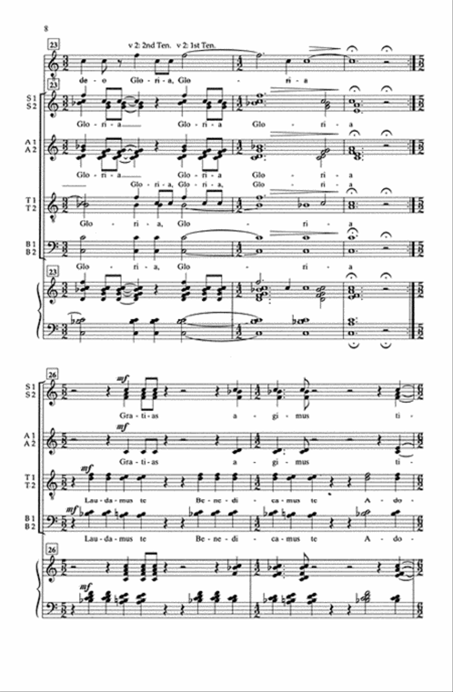 Gloria - SSAATTBB SSAATTBB scores gallery preview page 7