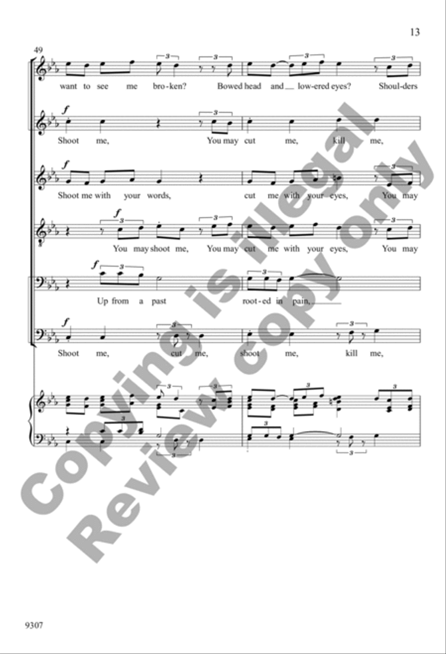 Like Moons and Like Suns, I'll Rise 4-Part scores gallery preview page 13