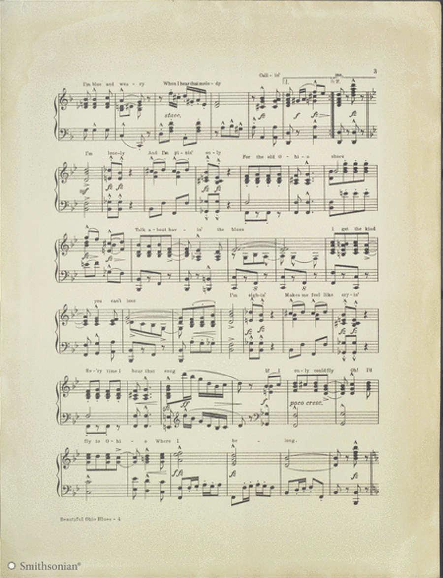 Beautiful Ohio Blues Beautiful Ohio Blues Piano Solo scores gallery preview page 3