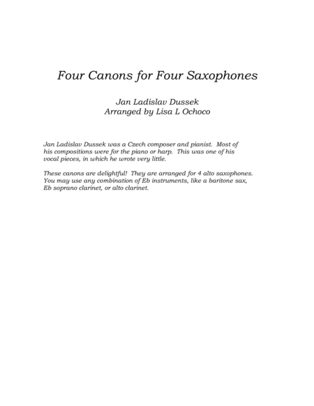 Four Canons for Four Saxophones (4A) image number null
