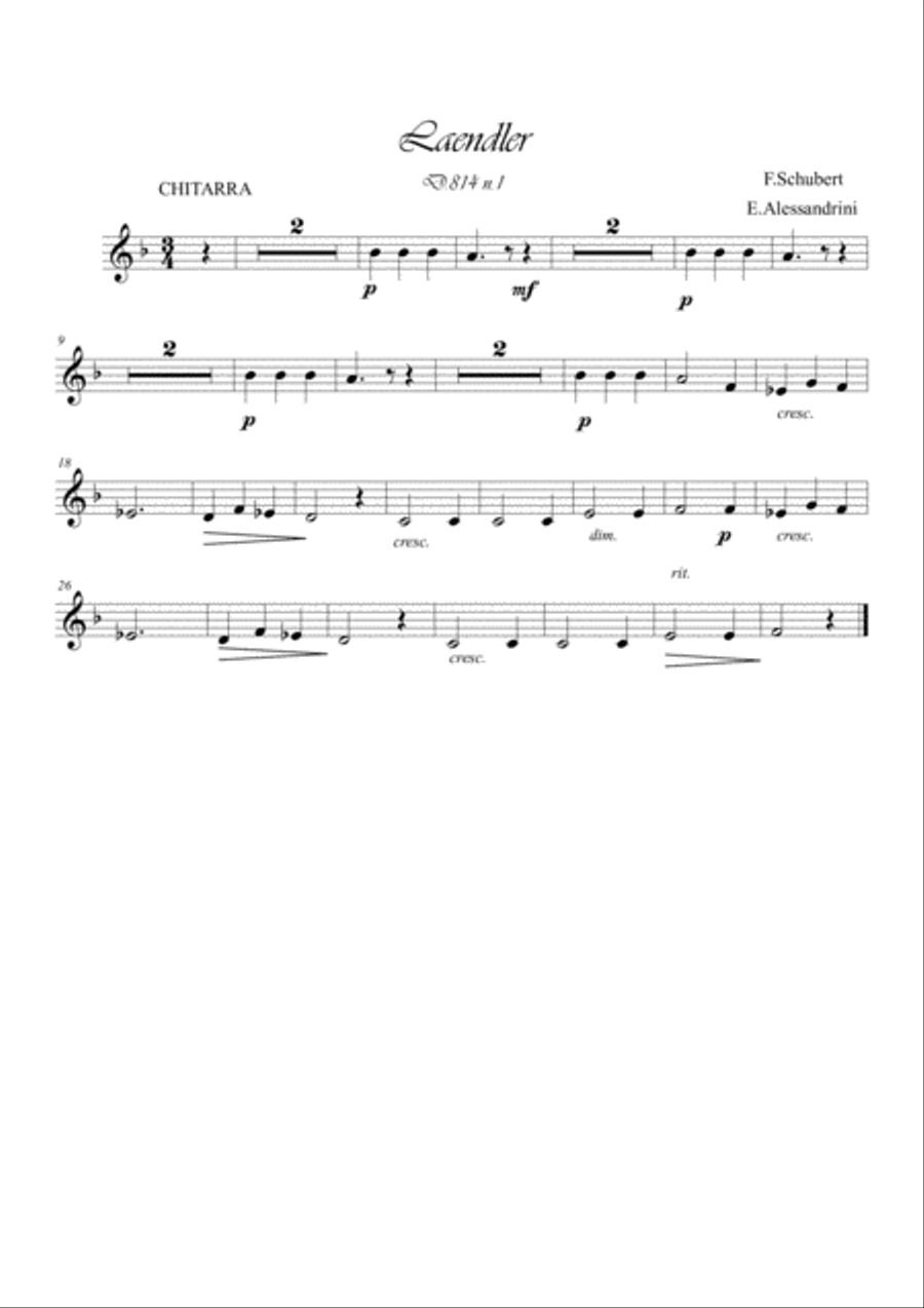 Laendler D 814 n1. Quartet Small Ensemble scores gallery preview page 4
