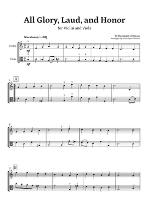 All Glory, Laud, and Honor (for Violin and Viola) - Easter Hymn