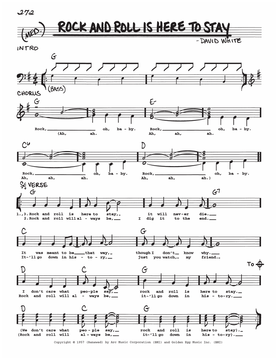 Rock And Roll Is Here To Stay Voice scores gallery preview page 1