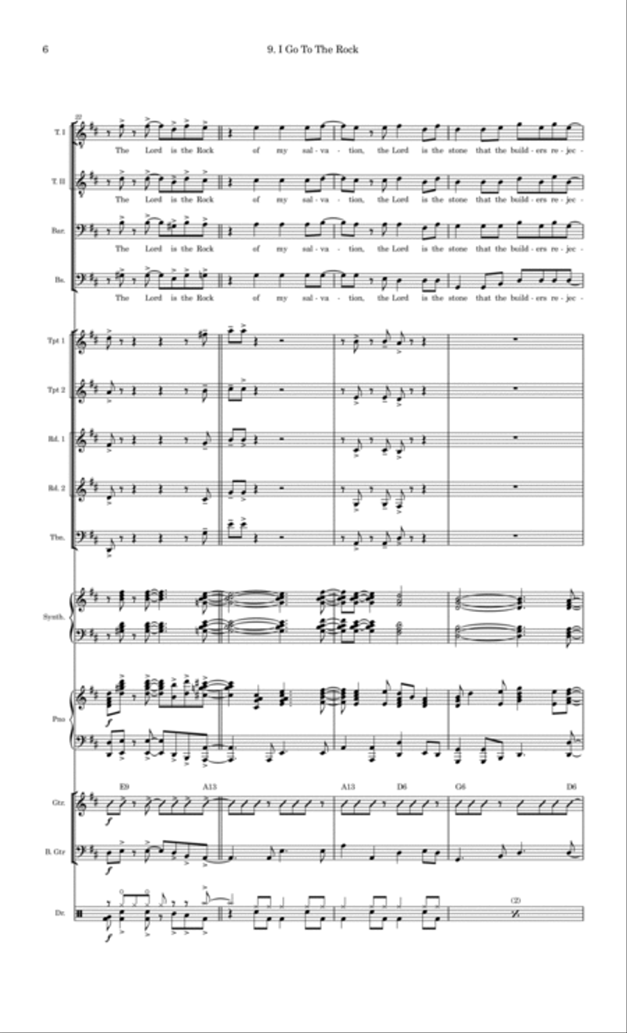 I Go To The Rock Large Ensemble scores gallery preview page 6