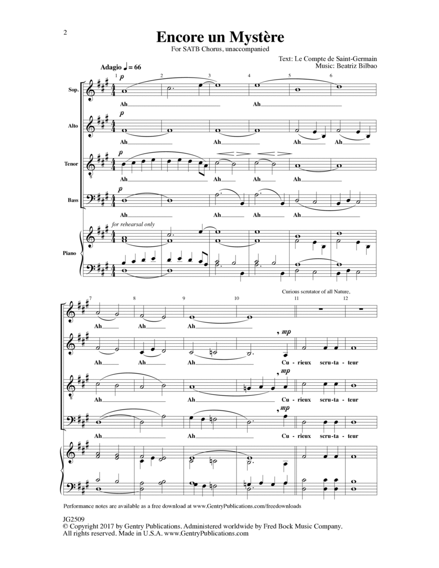Encore un Mystere Encore un Mystere 4-Part scores gallery preview page 1