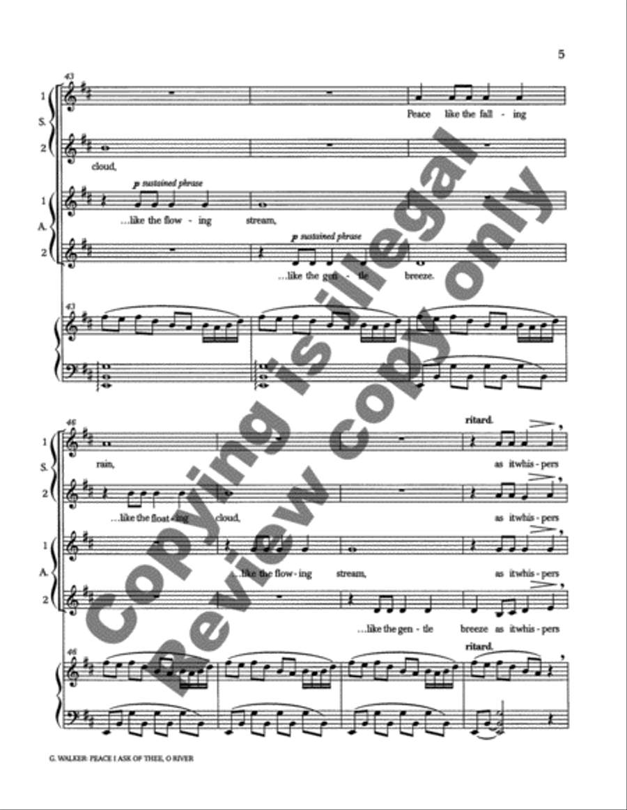New Millennium Suite: 2. Peace I Ask of Thee, O River SSAA scores gallery preview page 11