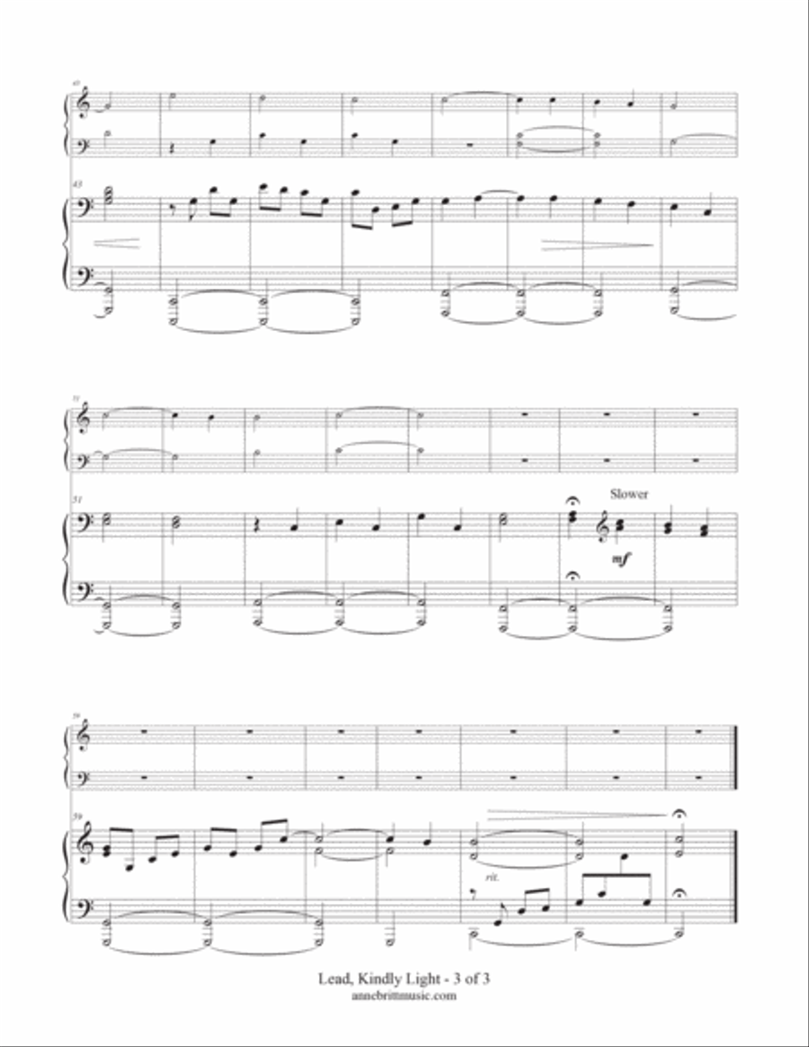 Lead, Kindly Light (late elementary student/teacher piano duet) Piano Method scores gallery preview page 3
