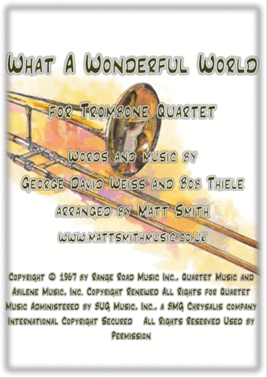 What A Wonderful World Brass Quartet scores gallery preview page 1
