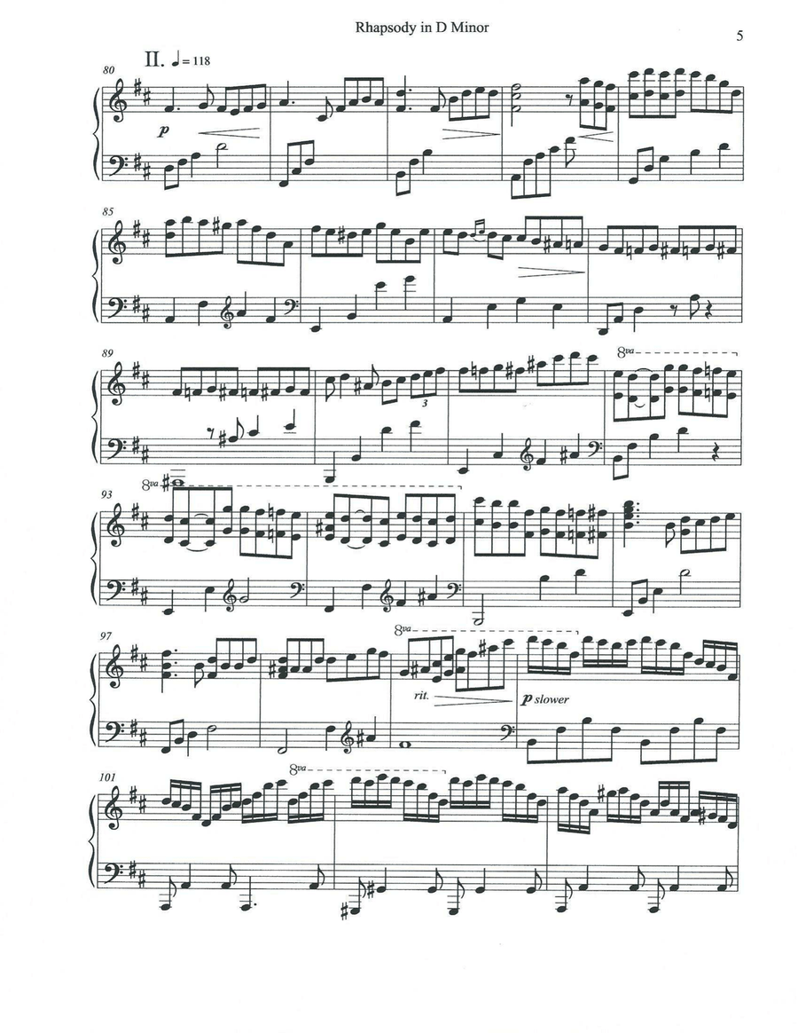 Rhapsody in D Minor Rhapsody in D Minor Piano Solo scores gallery preview page 5