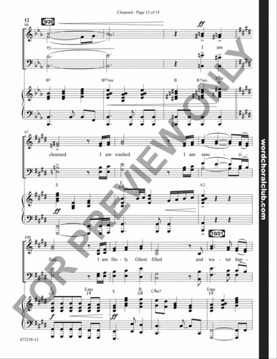 Cleansed - Anthem 4-Part scores gallery preview page 12