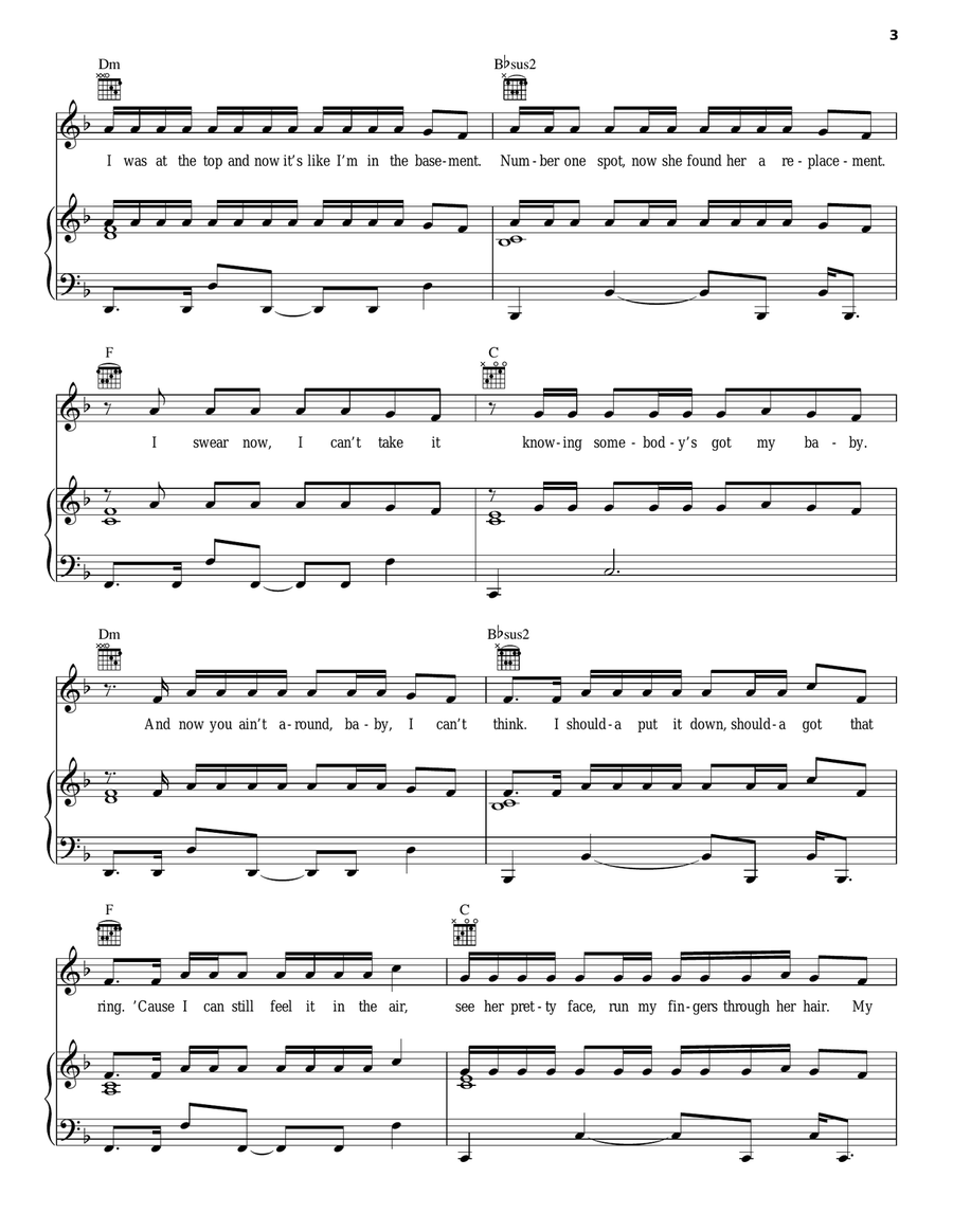 Just A Dream Piano, Vocal, Guitar scores gallery preview page 3
