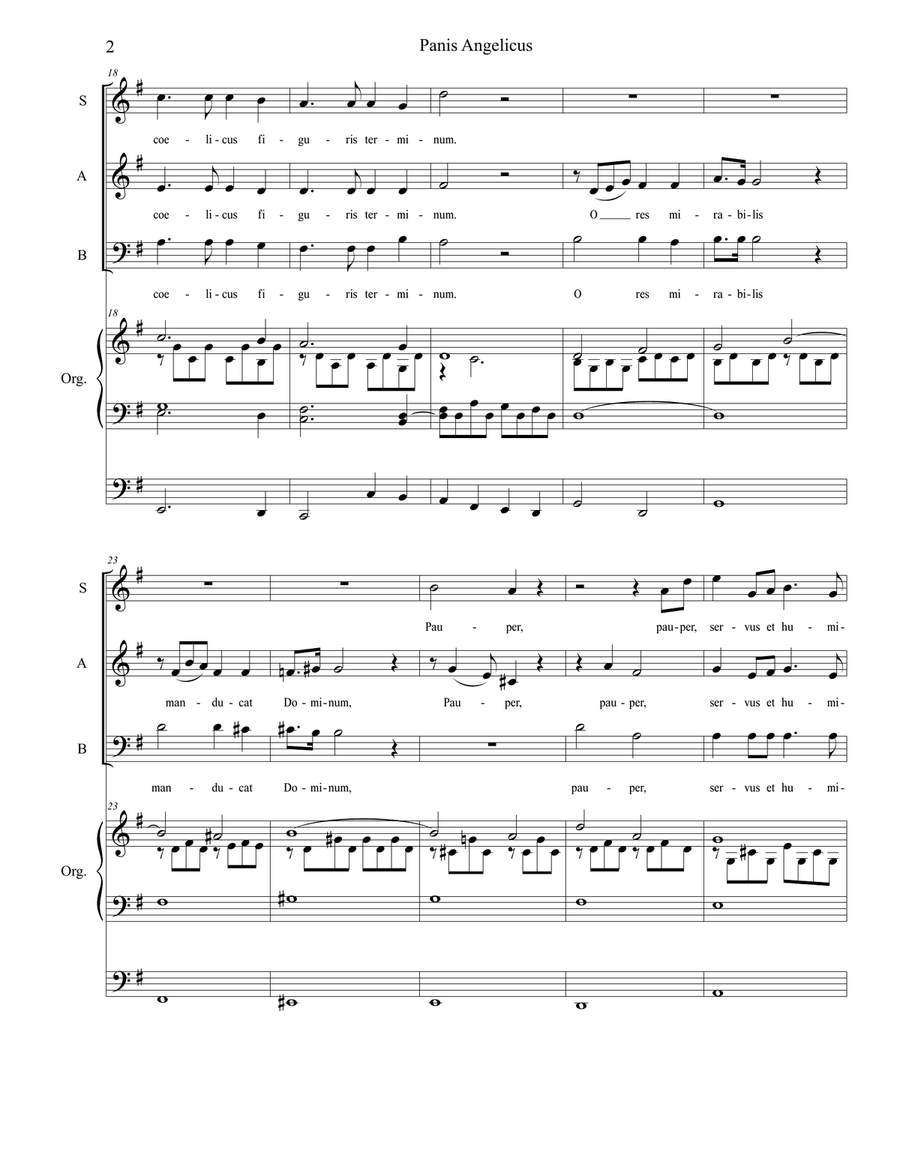 Panis Angelicus (for SAB and Organ) 3-Part scores gallery preview page 3