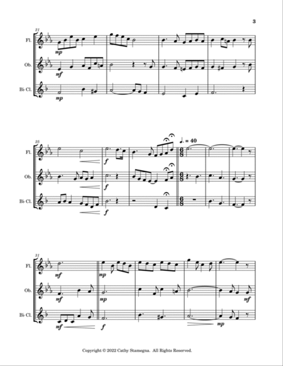 I’ll Take You Home Again, Kathleen (Woodwind Trio: Flute, Oboe, Bb Clarinet) Woodwind Trio scores gallery preview page 4