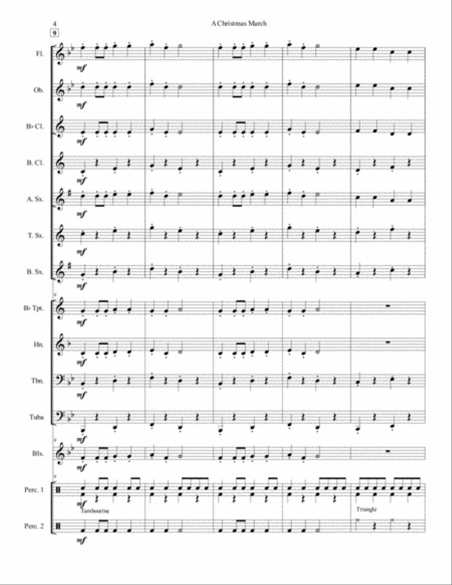 A Christmas March for Concert Band Concert Band scores gallery preview page 4