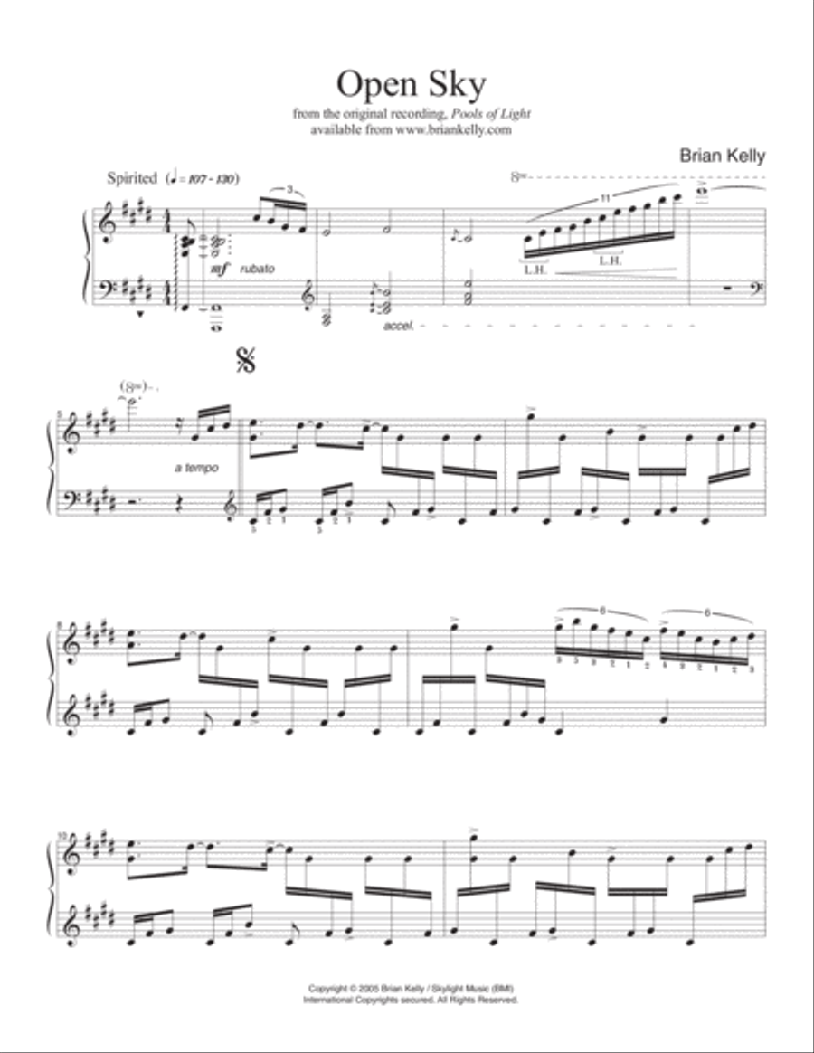 Open Sky Piano Solo scores gallery preview page 1