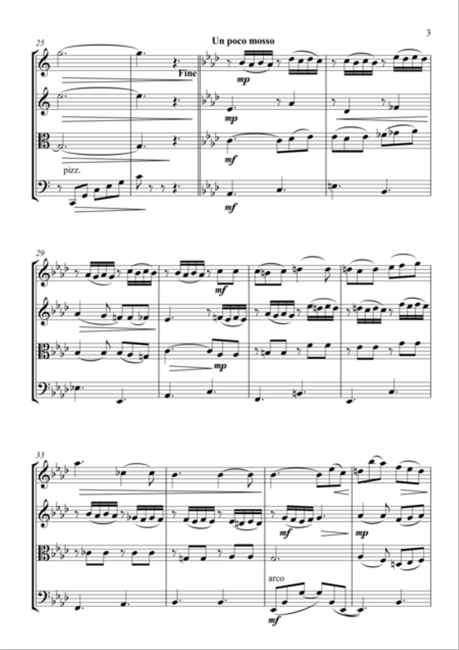 Flower duet from Lakme String Quartet scores gallery preview page 4