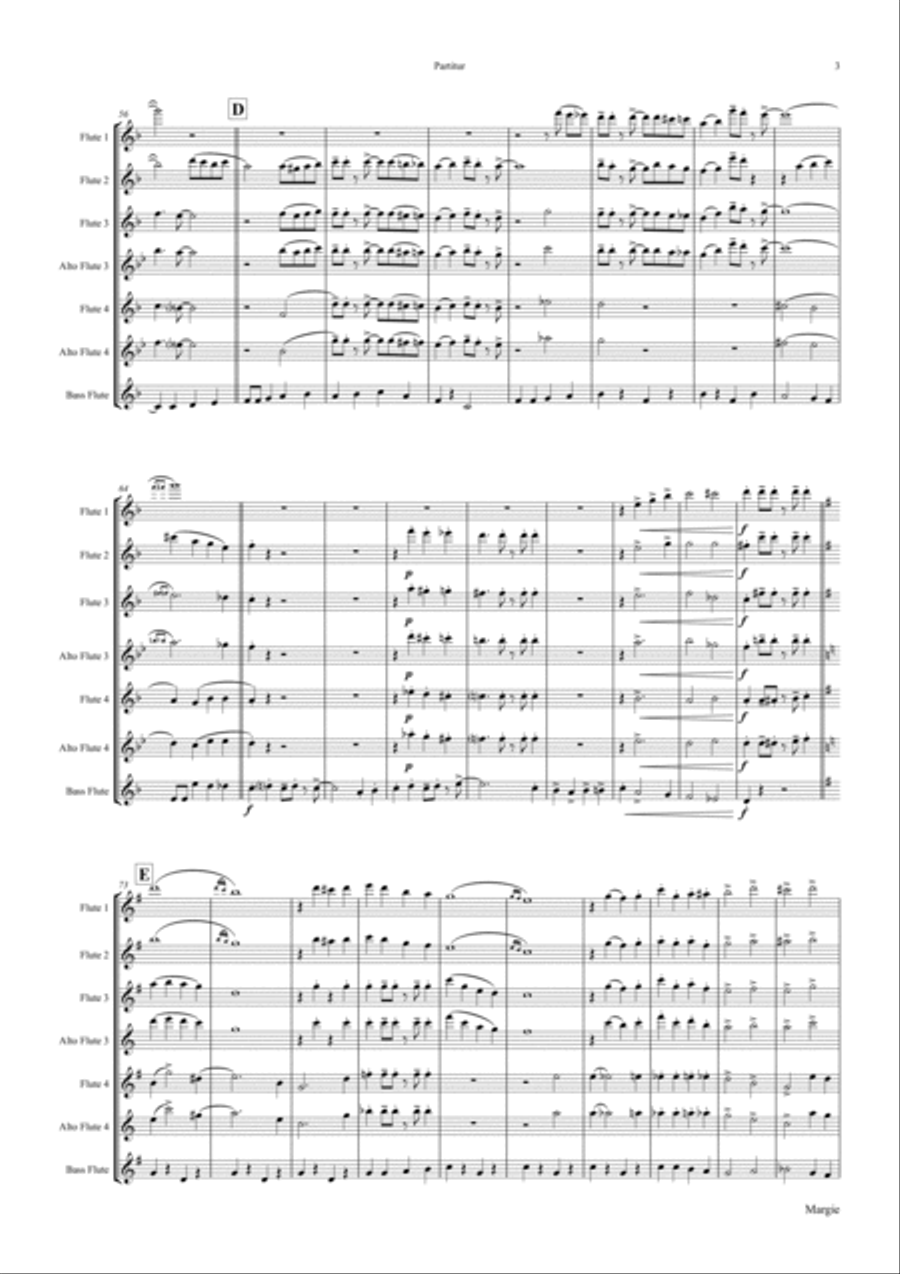 Margie - Dixieland Classic - Flute Choir - F Flute Choir scores gallery preview page 3