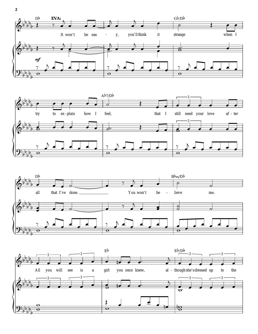 Don't Cry For Me Argentina High Voice scores gallery preview page 2