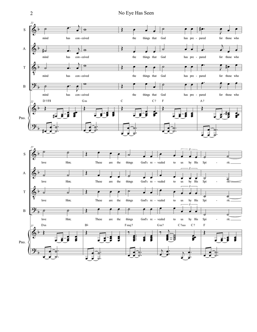 No Eye Has Seen 4-Part scores gallery preview page 2