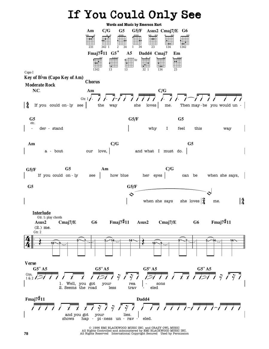 If You Could Only See Electric Guitar scores gallery preview page 1