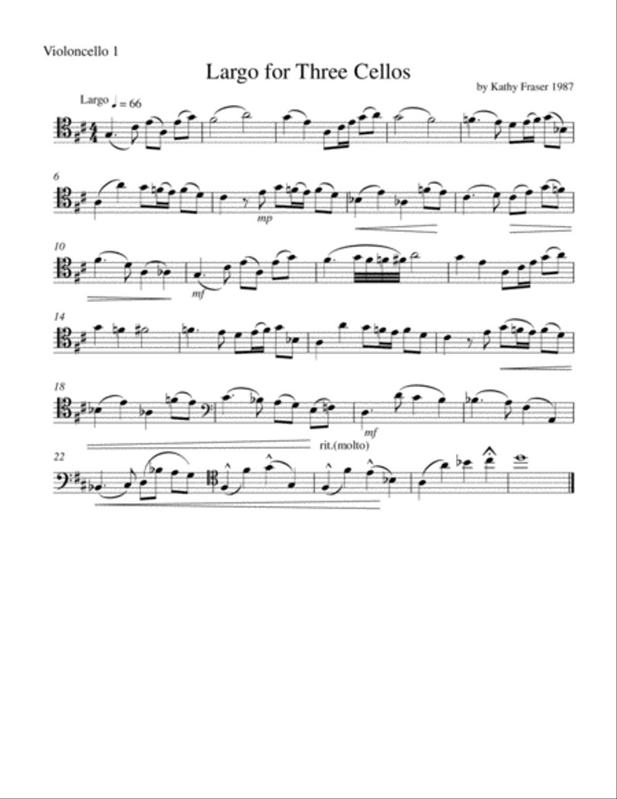 Largo for Three Cellos Small Ensemble scores gallery preview page 3