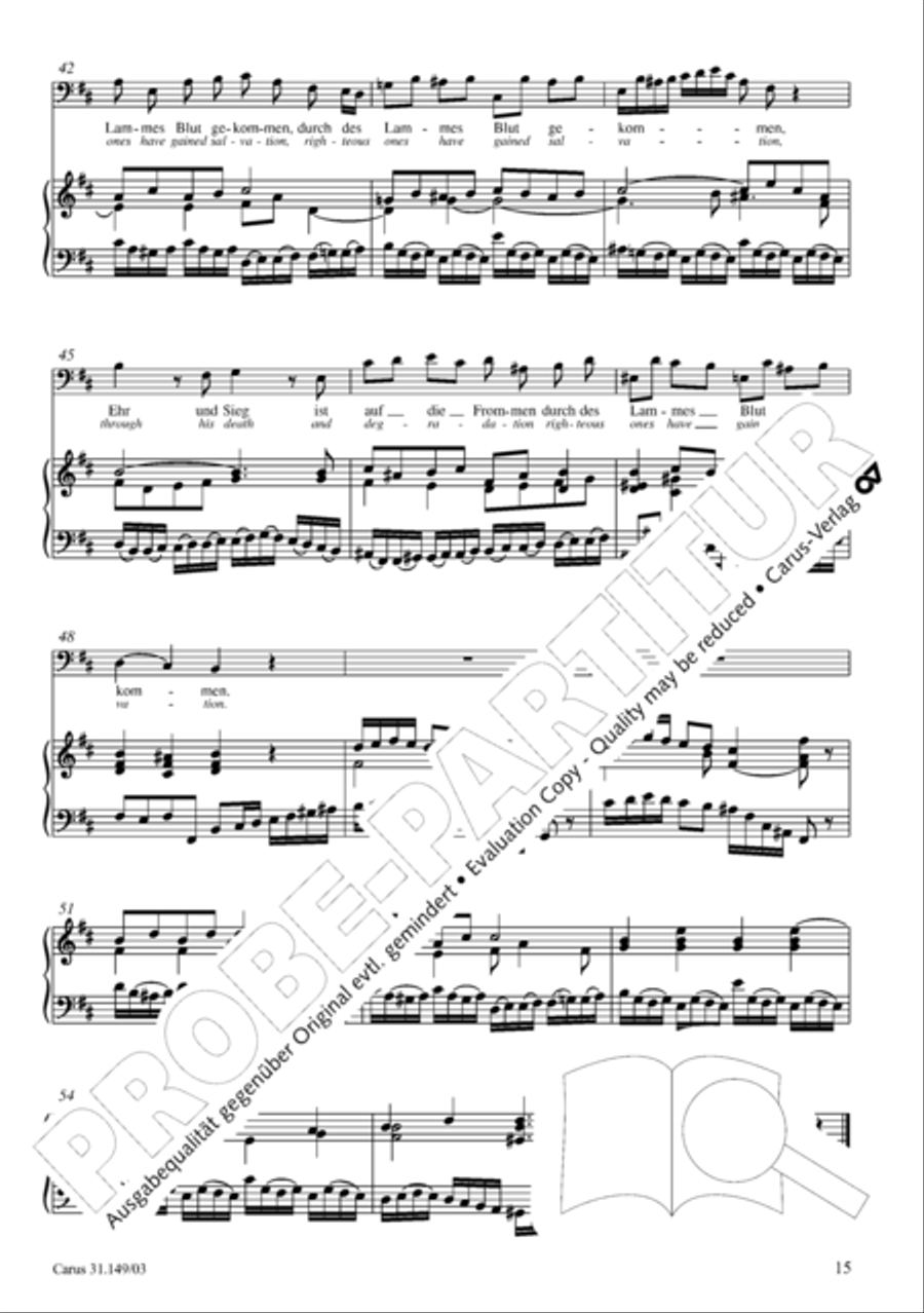The voice of rejoicing and hope (Man singet mit Freuden vom Sieg) 4-Part scores gallery preview page 16