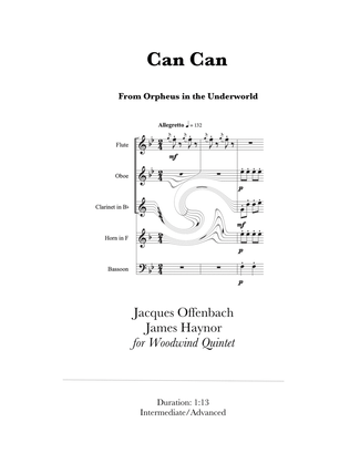 Can Can from Orpheus in the Underworld for Woodwind Quintet