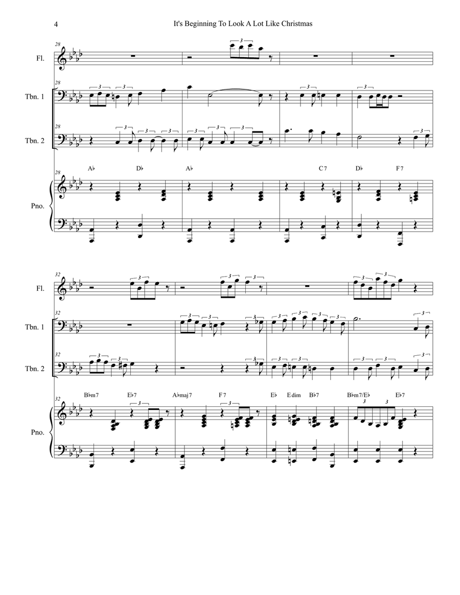 It's Beginning To Look Like Christmas Flute scores gallery preview page 4
