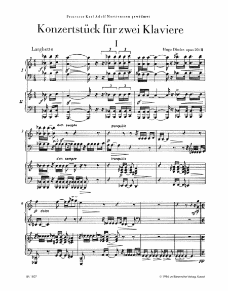 Concert piece for two Pianos op. 20/2