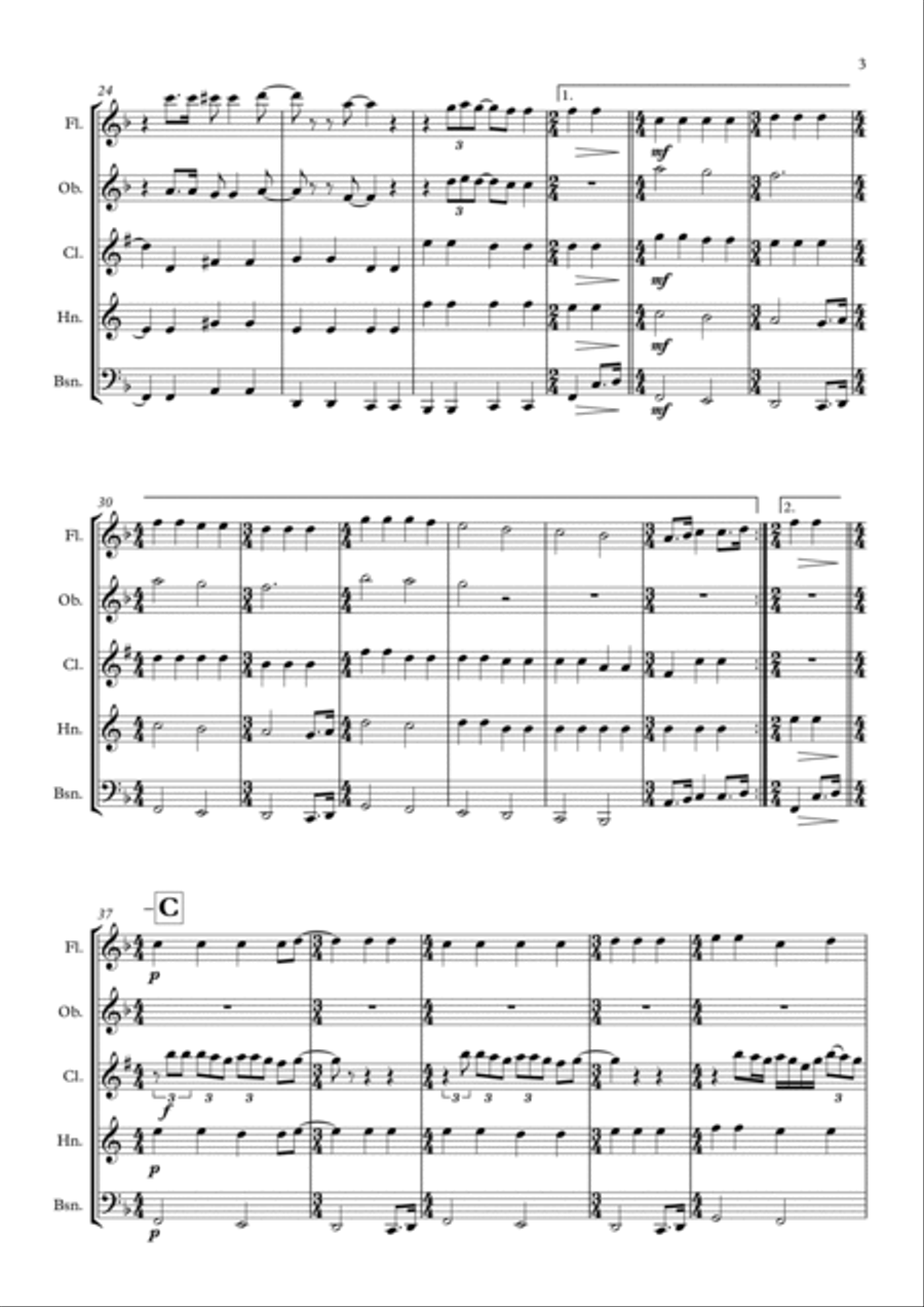 All You Need Is Love Woodwind Quintet scores gallery preview page 4