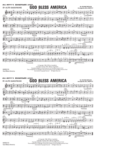 God Bless America - Eb Alto Saxophone