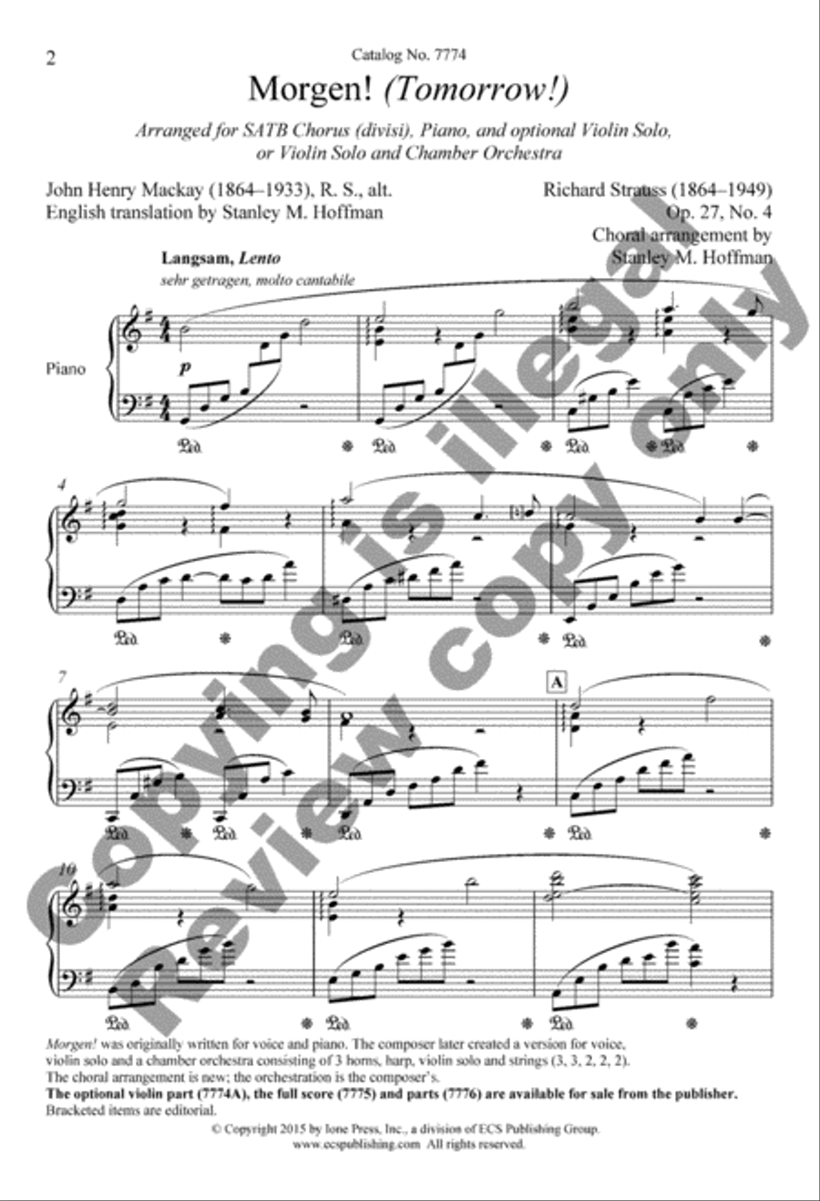 Morgen! (Tomorrow!) Morgen! (Tomorrow!) Divisi scores gallery preview page 2