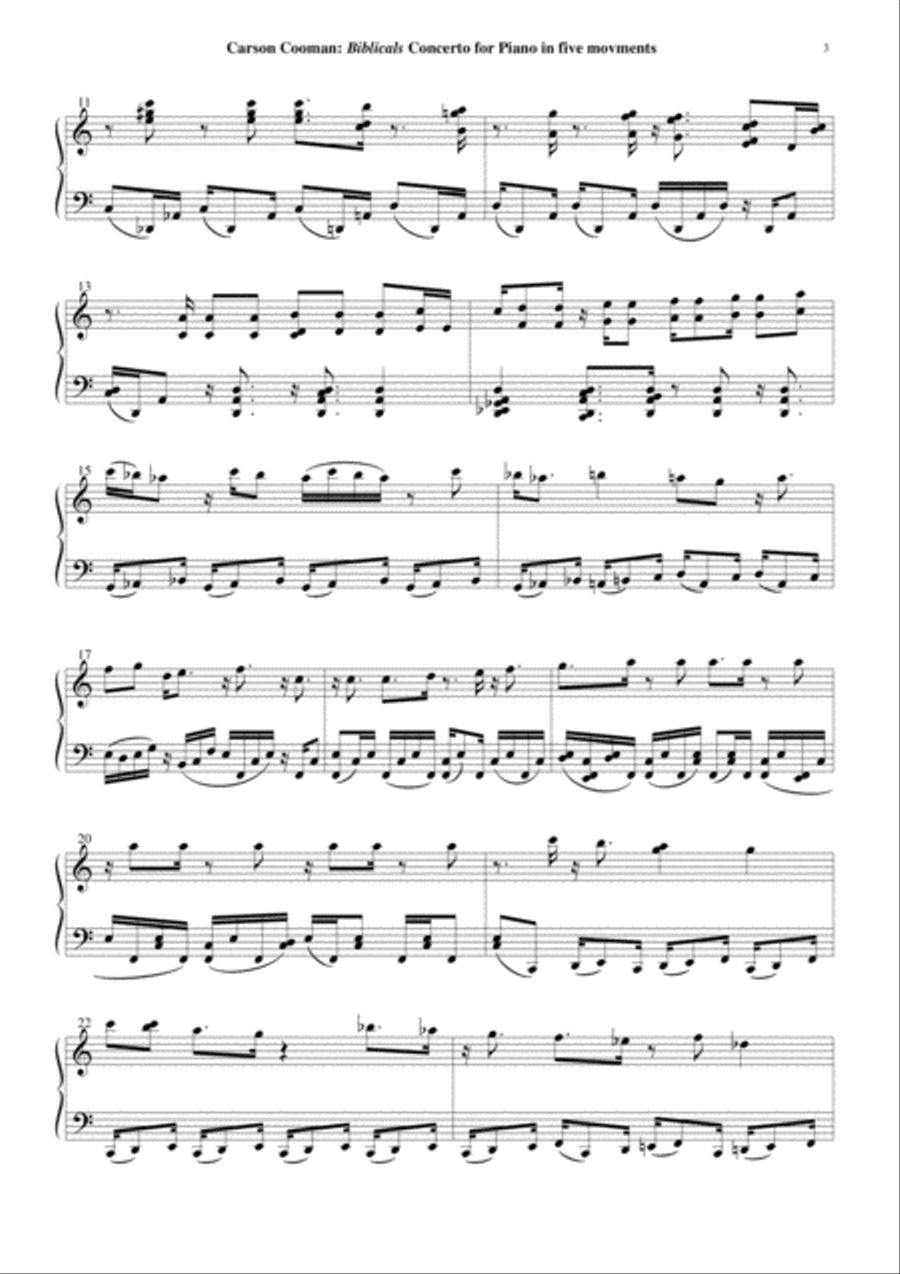 Carson Cooman: Biblicals: Concerto for Solo Piano Piano Solo scores gallery preview page 3