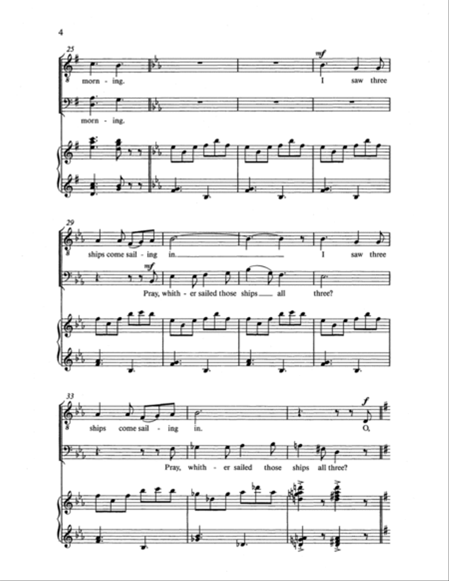 Christmas Trilogy: 1. I Saw Three Ships TTBB scores gallery preview page 3
