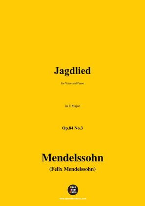 Book cover for F. Mendelssohn-Jagdlied,Op.84 No.3,in E Major