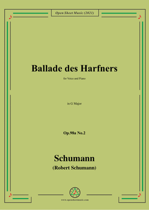Book cover for Schumann-Ballade des Harfners,Op.98a No.2,in G Major