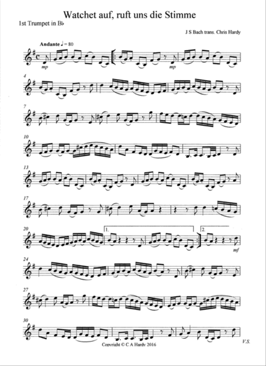 Wachet auf, ruft uns die Stimme Brass Ensemble scores gallery preview page 5