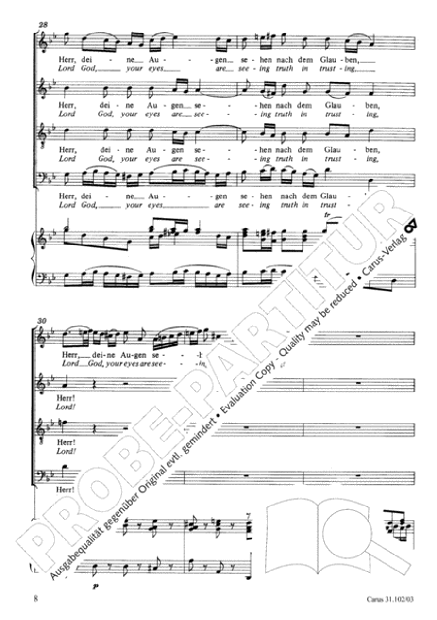 Lord God, your eyes are seeing truth in trusting (Herr, deine Augen sehen nach dem Glauben) ATB scores gallery preview page 9