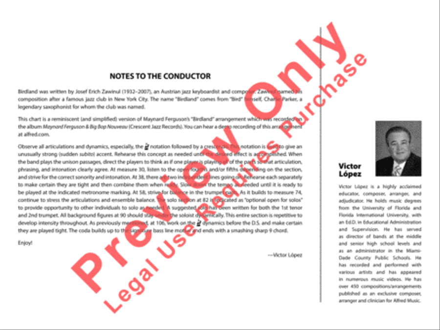 Birdland Birdland Jazz Ensemble scores gallery preview page 3